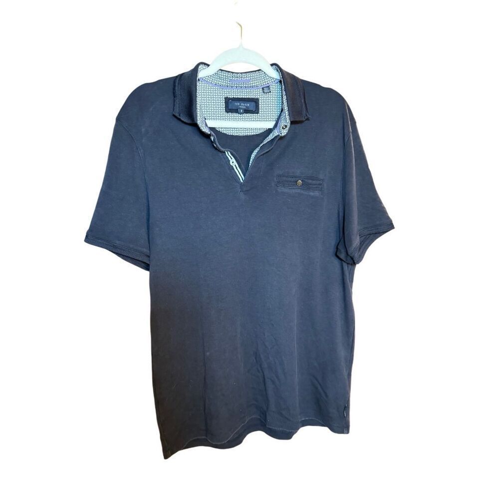 Ted Baker Polo Golf Shirt Mens XL (Ted Baker 5) Short Sleeve Pocket Blue
